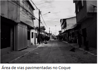 Imagem das ruas pavimentadas no bairro do coque