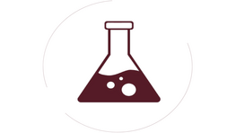 Erlenmeyer, frasco em formato cônico de fundo chato e bocal estreito, na cor vermelho vívido.