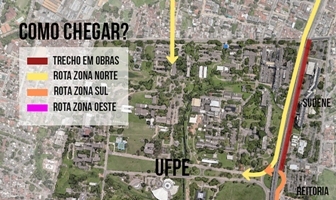 UFPE orienta comunidade sobre chegada e saída do Campus Recife devido às obras na BR-101