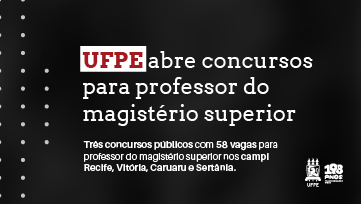 UFPE realiza concursos para professor do magistério superior com 58 vagas